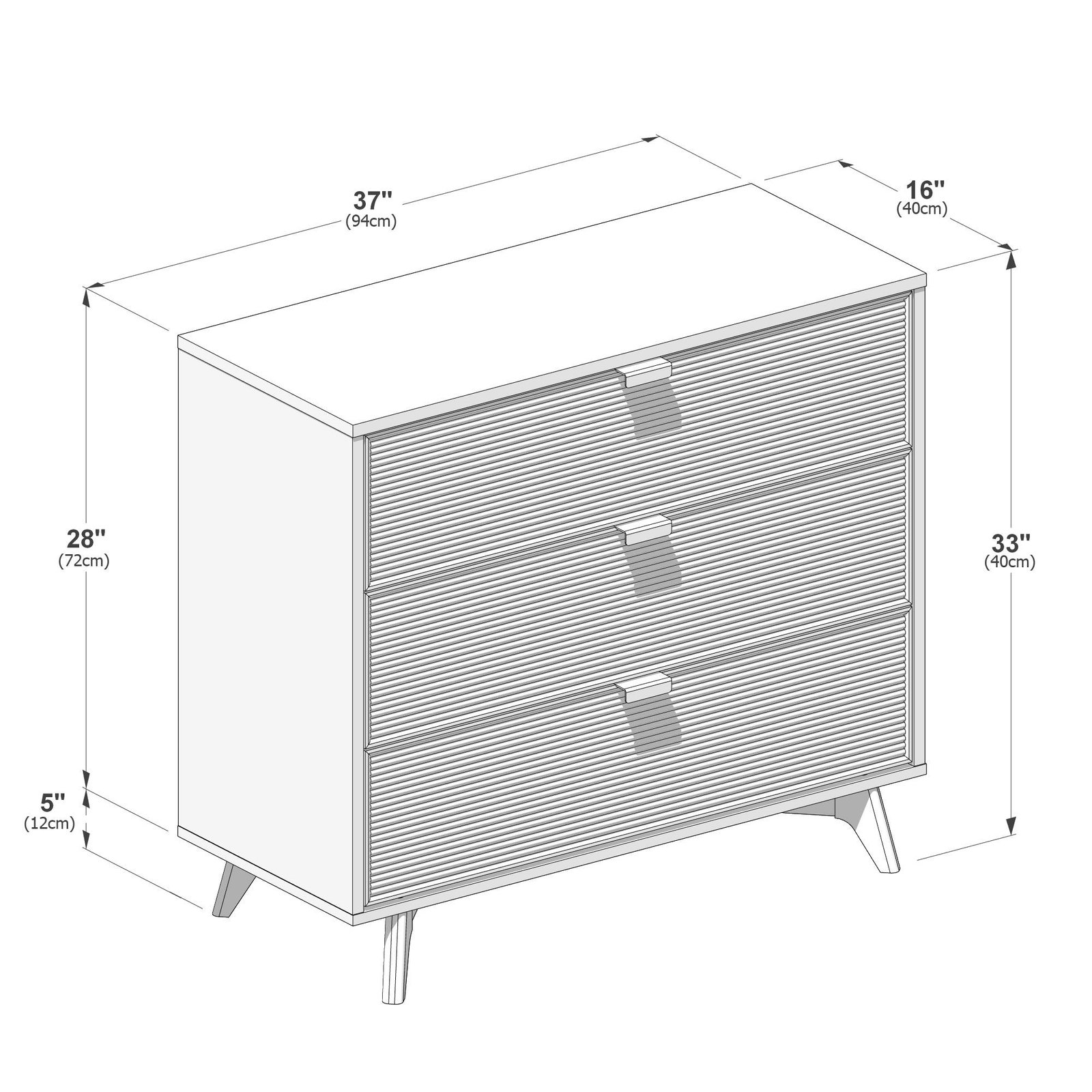 Linea 3-Drawer Dresser - Image 7