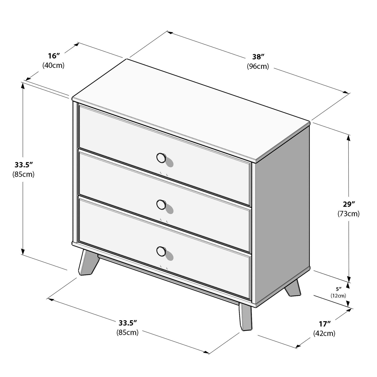 Classic 3-Drawer Dresser - Image 35