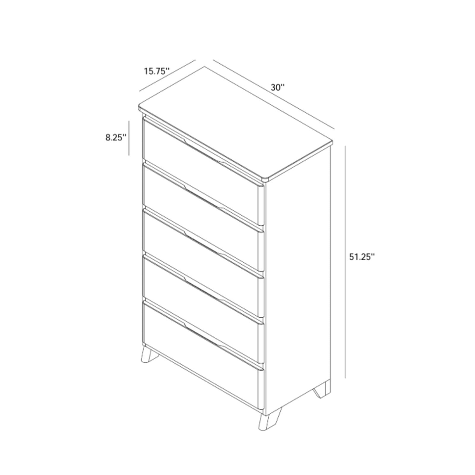 Rustic 5-Drawer Tall Dresser - Image 26