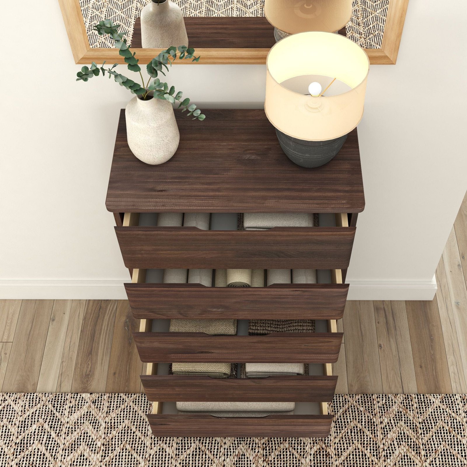 Rustic 5-Drawer Tall Dresser - Image 13