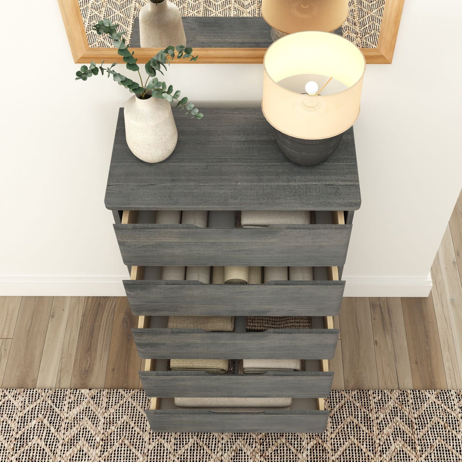 Rustic 5-Drawer Tall Dresser - Image 25