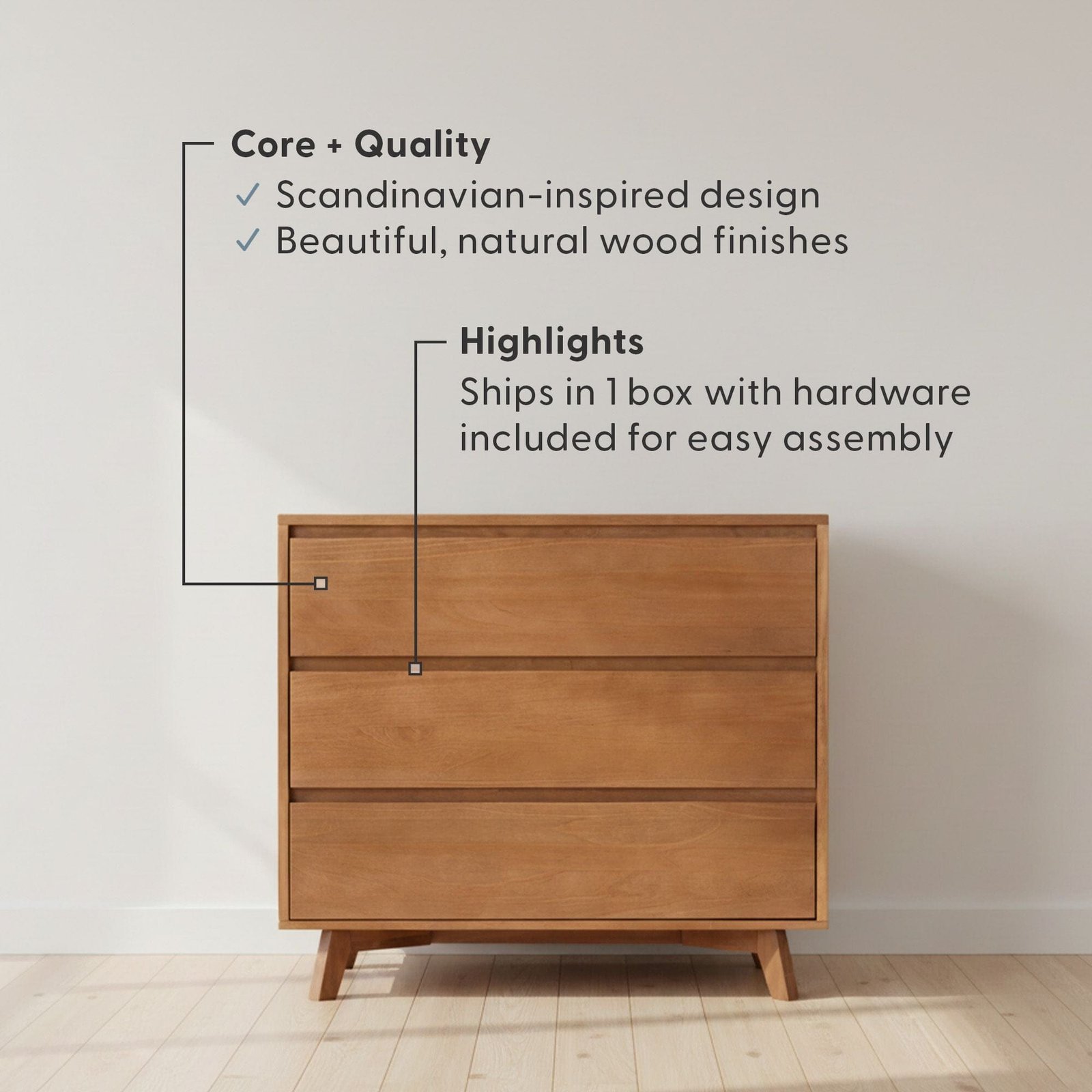 Modern 3-Drawer Dresser - Image 7