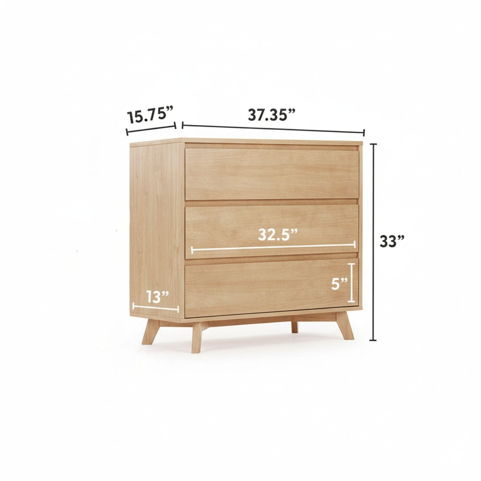 Modern 3-Drawer Dresser - Image 14