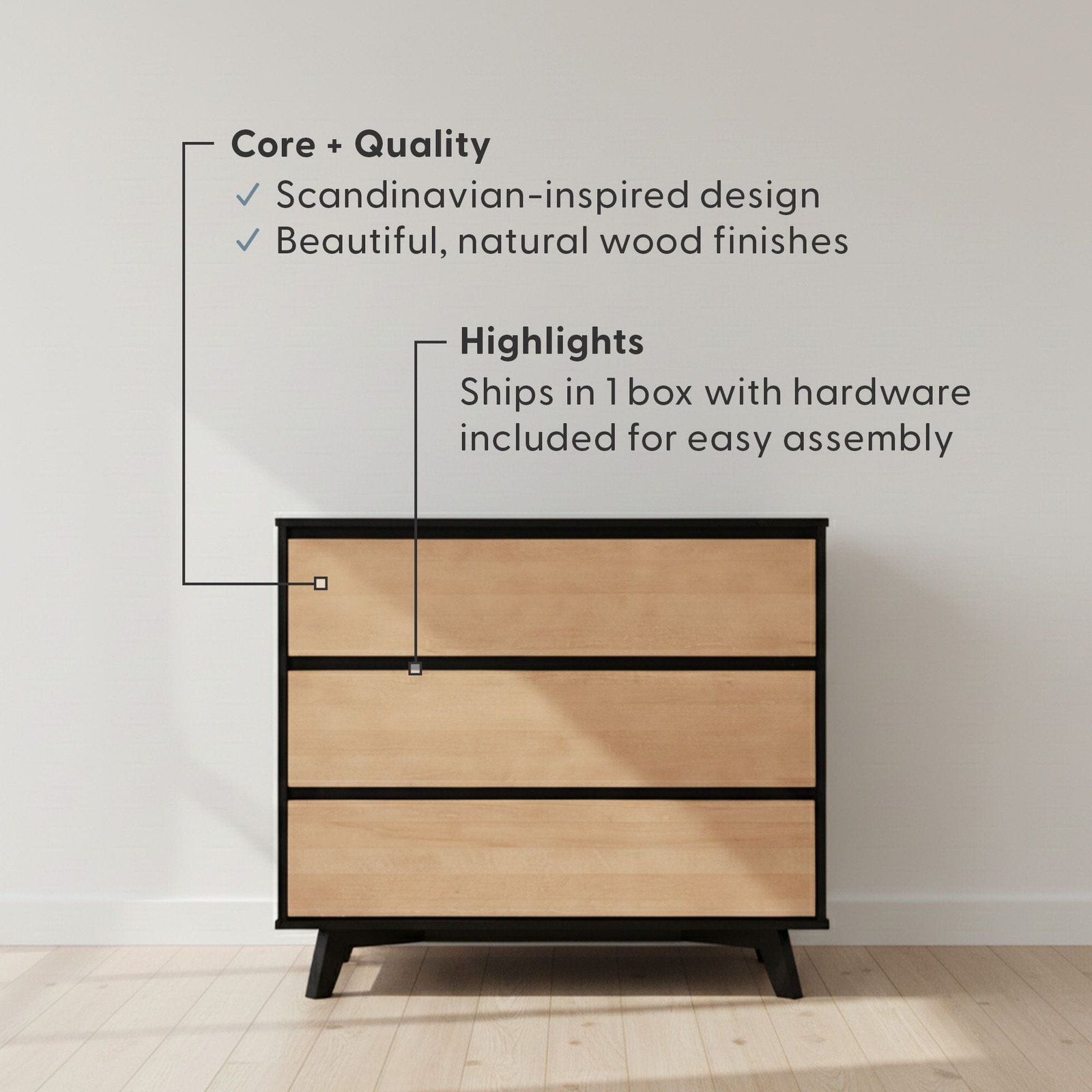 Modern 3-Drawer Dresser - Image 12