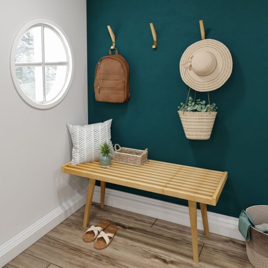 Mid-Century Modern Entryway Bench - 41"