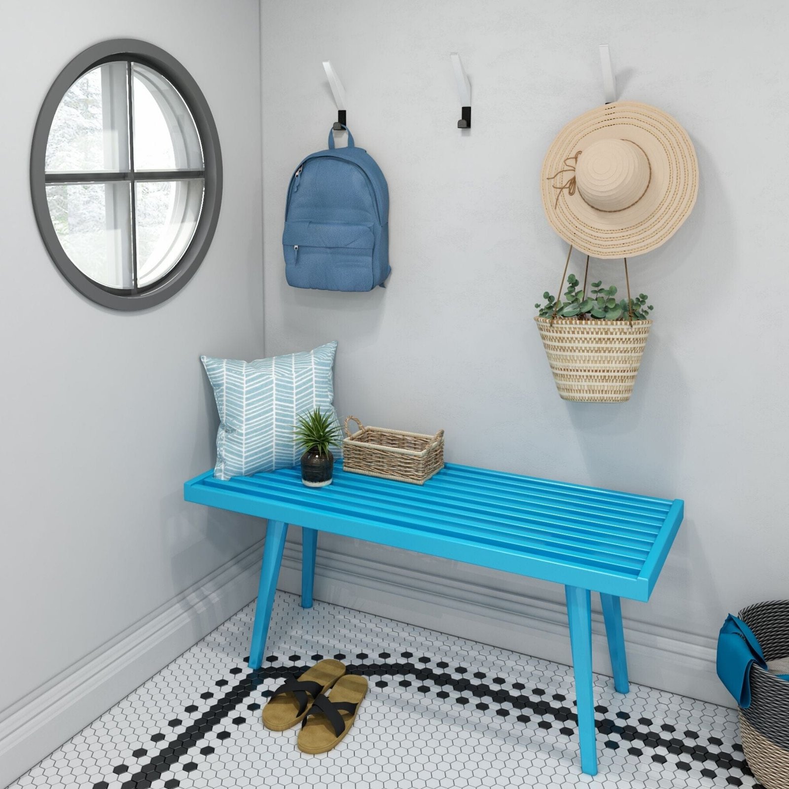 Mid-Century Modern Entryway Bench - 41" - Image 3